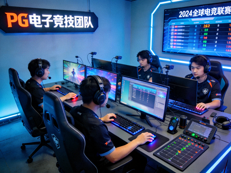 PG电子竞技团队在赛事控制中心工作的场景 - 专业电竞赛事运营