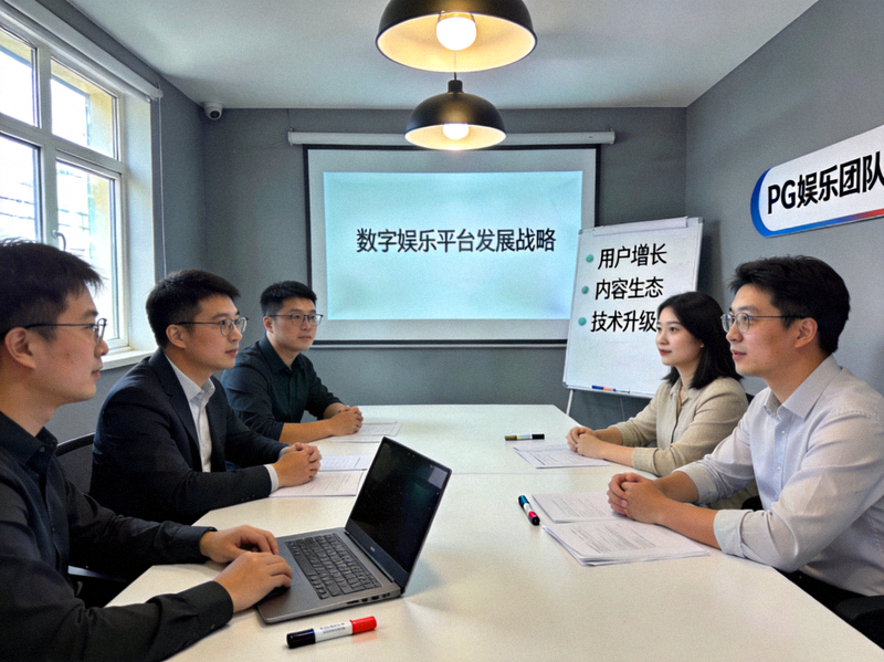 PG娱乐团队工作会议场景 - 专业团队讨论数字娱乐平台发展