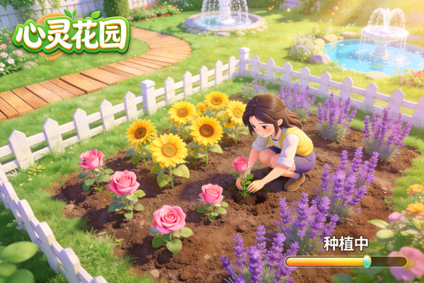《心灵花园》游戏画面 - 一款放松心灵的园艺模拟游戏，玩家在美丽花园中种植花卉