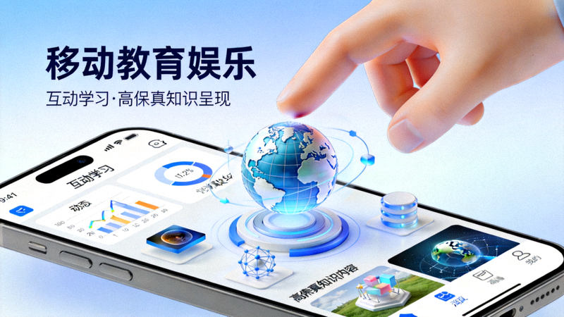 移动教育娱乐内容 - 展示互动学习和高保真知识呈现